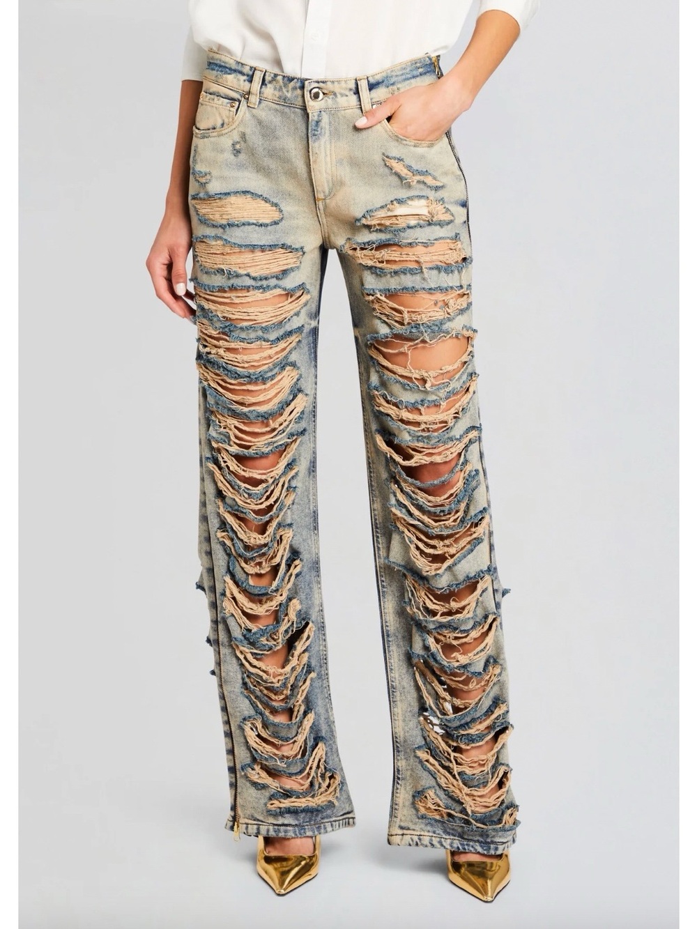 Retrofete Chanti Destroyed Flare Jeans